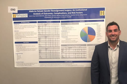 Hahnemann University Hospital Urology Resident Dr. Jason Levy presenting at WPATH 2018 on Outcomes of 240 patients of Dr. Kathy Rumer undergoing Vaginoplasty from November 2016 to April 2018.