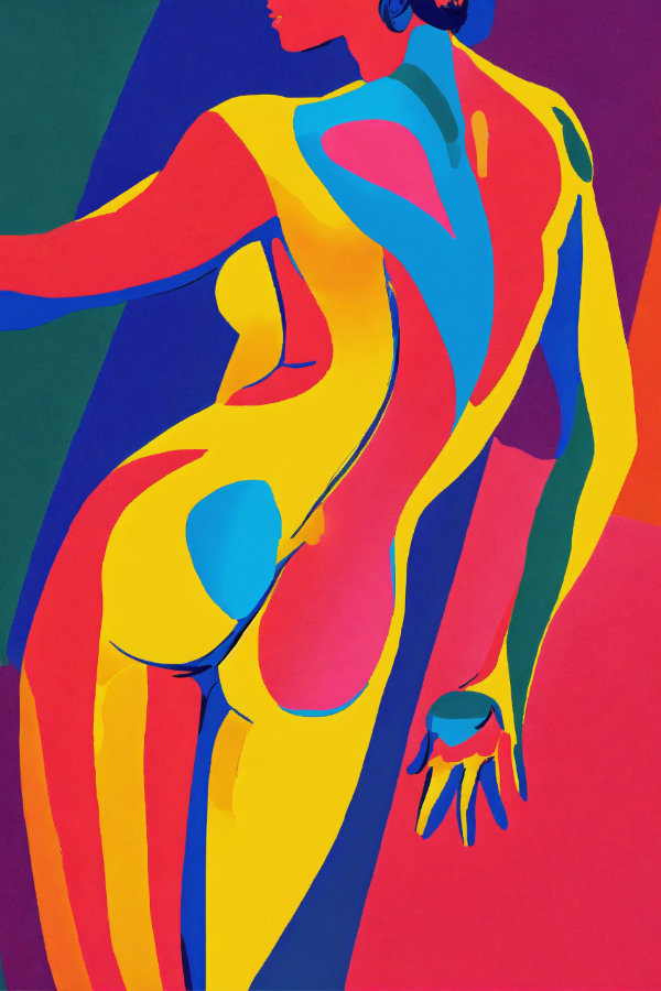 Abstract silhouette illustration representing feminine body curves